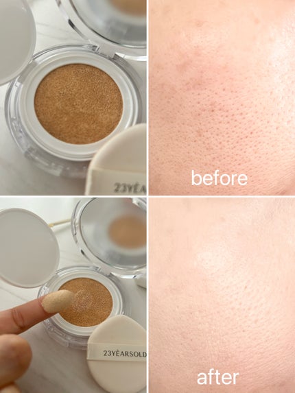 ハートリーフシーンカバークッション/23years old/クッションファンデーションを使ったクチコミ(4枚目)