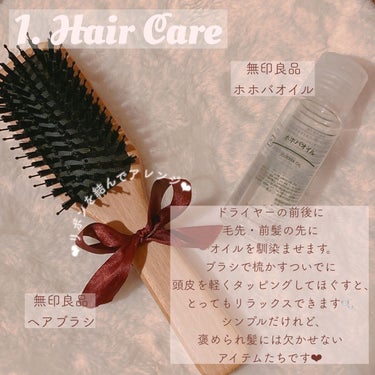 ブナ材ヘアブラシ ミックス毛/無印良品/ヘアブラシを使ったクチコミ（2枚目）