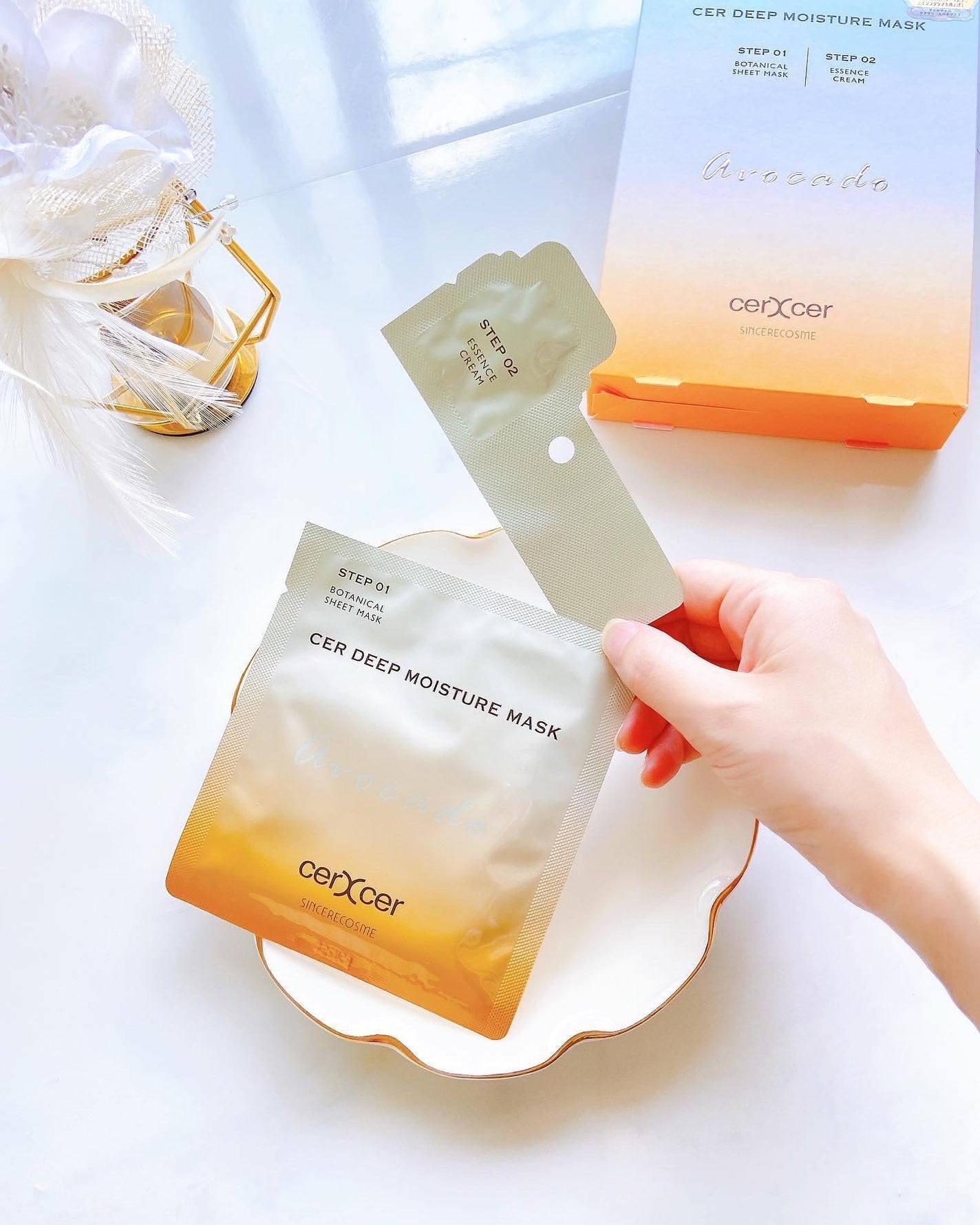ディープモイスチャー マスク (ケアクリーム付き)/cerXcer/シートマスク・パックを使ったクチコミ(4枚目)