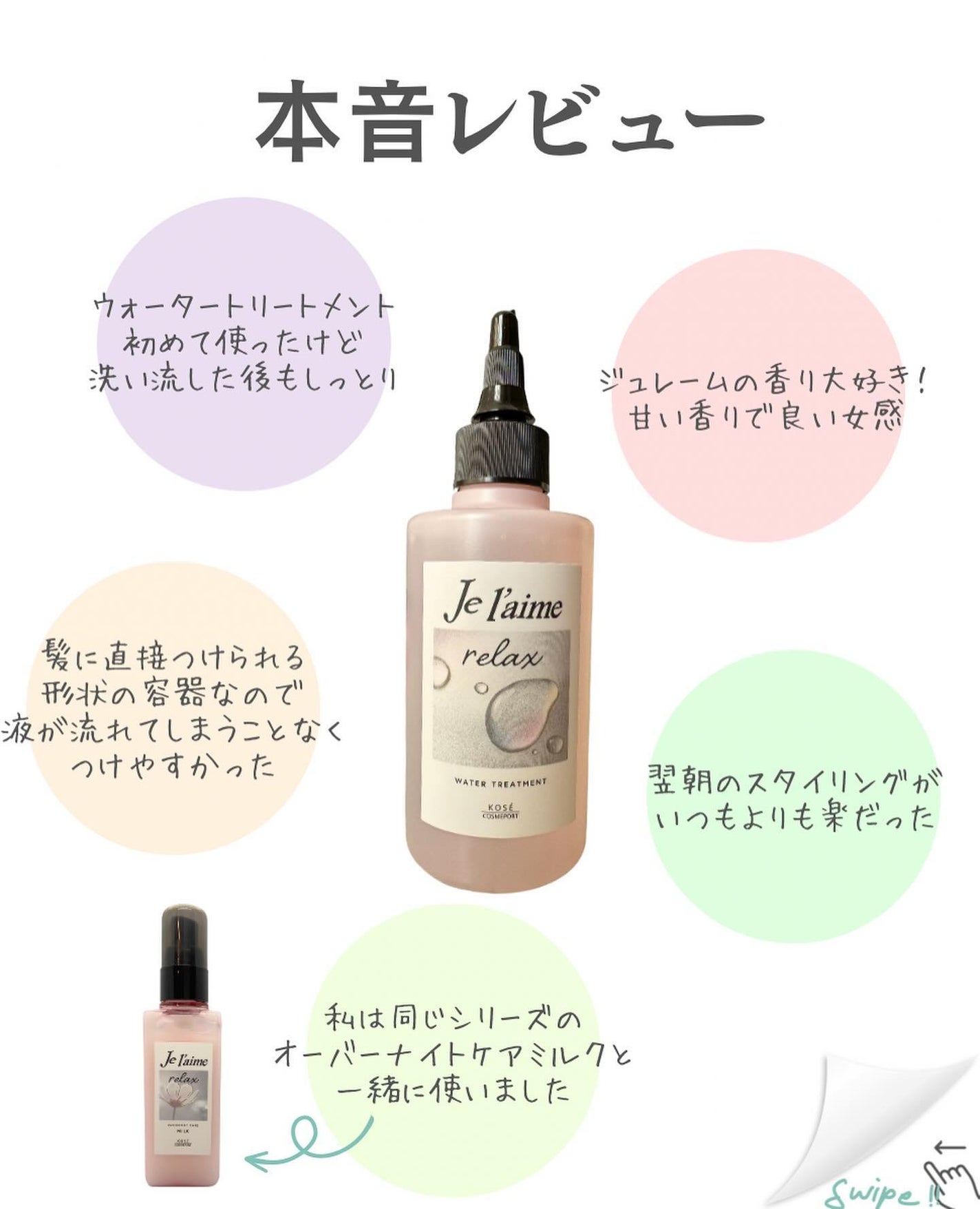 ジュレーム リラックス ミッドナイトリペア  ウォータートリートメント<洗い流すヘアトリートメント>/Je l'aime/洗い流すヘアトリートメントを使ったクチコミ(4枚目)