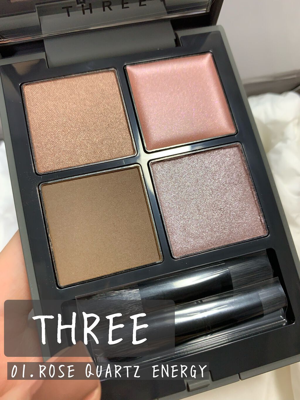 ディメンショナルビジョンアイパレット 01 ROSE QUARTZ ENERGY/THREE/アイシャドウパレットを使ったクチコミ（1枚目）