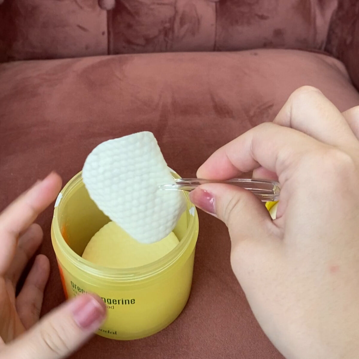 グリーンタンジェリン ビタCダークスポットケアパッド 100枚/goodal/トナーパッドを使ったクチコミ（2枚目）