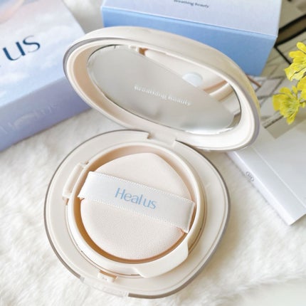 ブリージンググロークッション/Healus/クッションファンデーションを使ったクチコミ(4枚目)