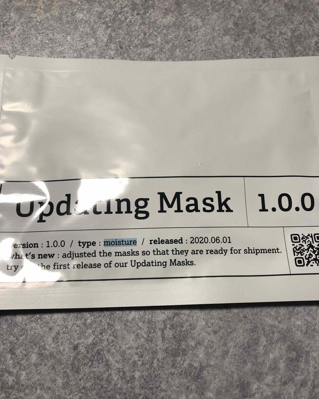 Updating Mask 1.0.0 Type M（保湿）／moisture 1セット5枚入り/meol/シートマスク・パックを使ったクチコミ（1枚目）