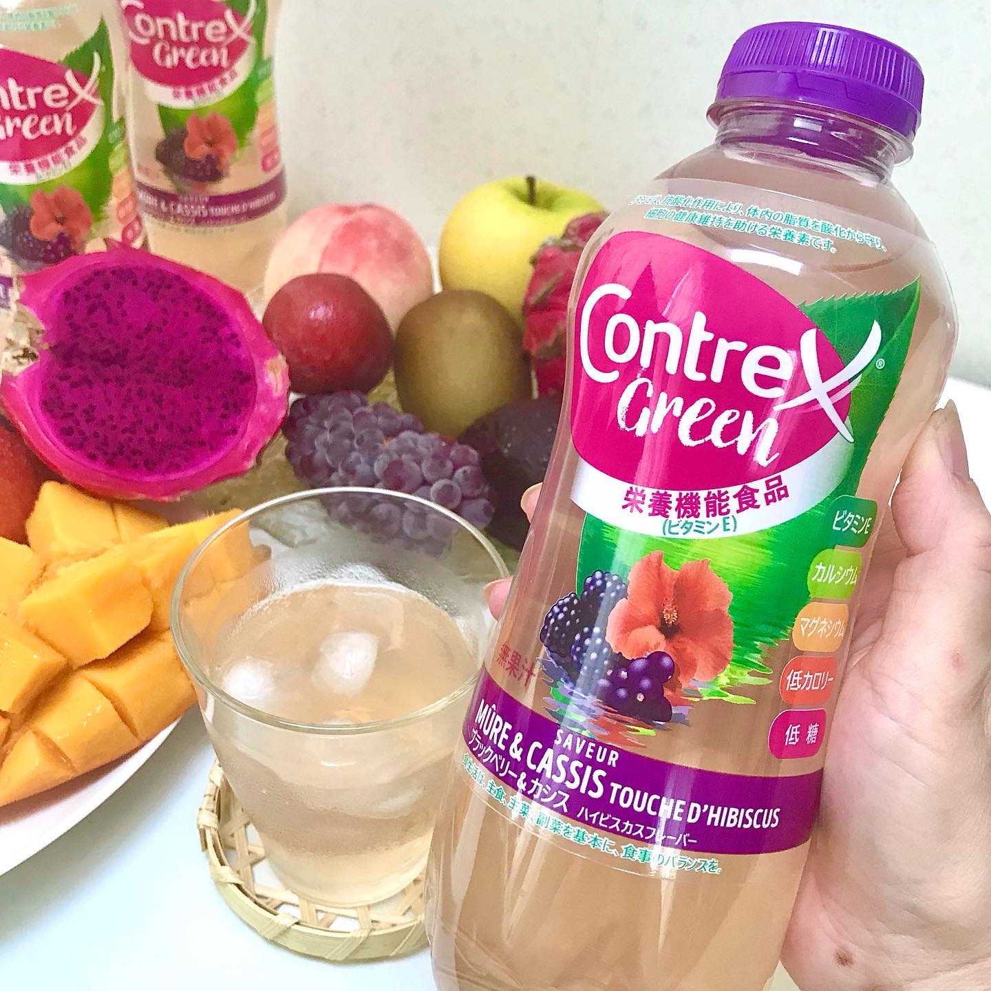 Contrex Green ブラックベリー＆カシス ハイビスカスフレーバー/コントレックス/ドリンクを使ったクチコミ（1枚目）