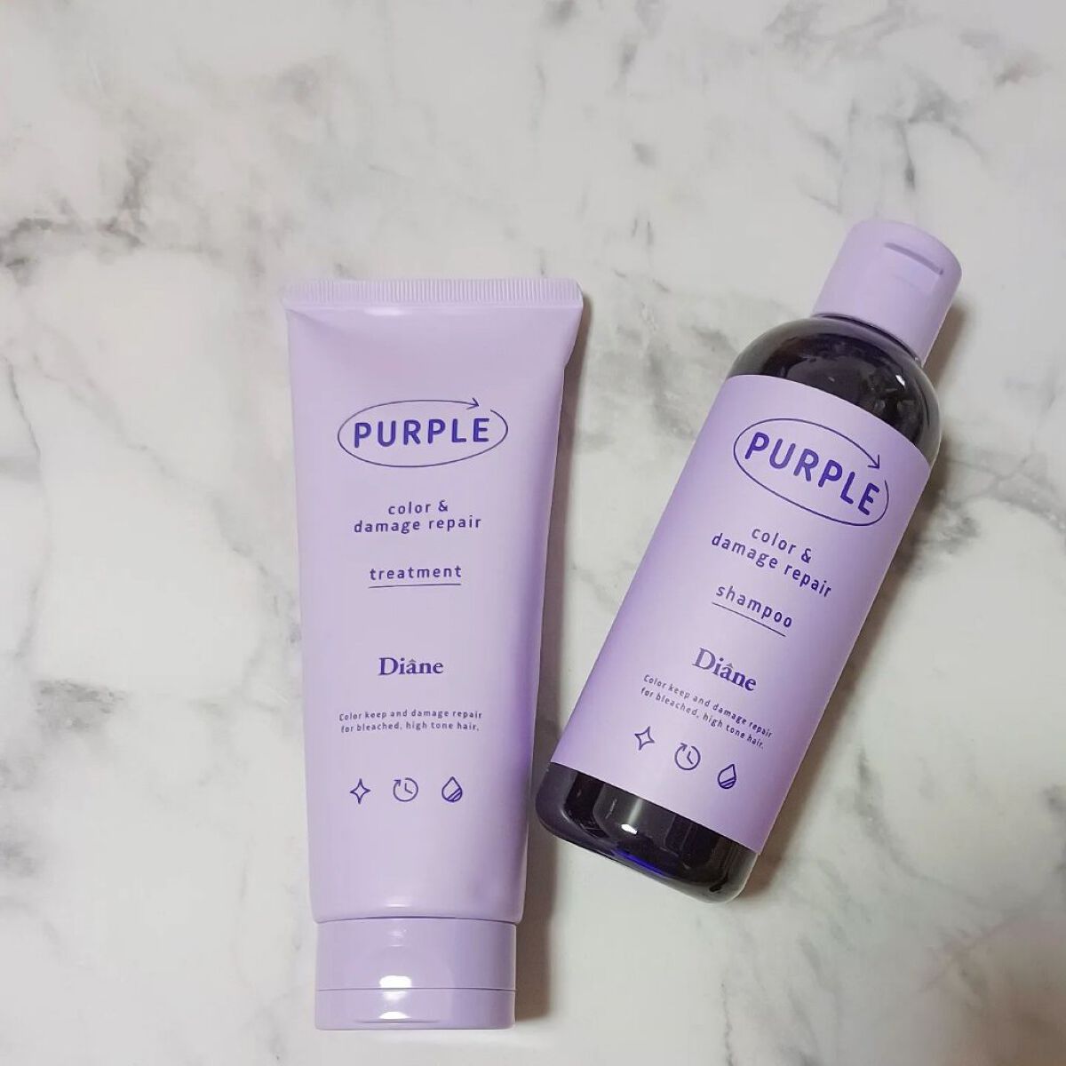 カラーシャンプー＆トリートメント トリートメント パープル/ダイアン/市販シャンプーを使ったクチコミ（1枚目）