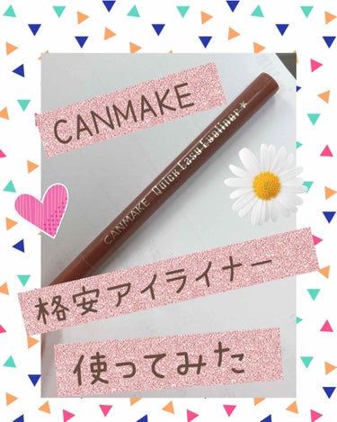 キャンメイク クイックイージーアイライナーのクチコミ「CANMAKE500円リキッドアイライナー
こんにちは(  * ॑꒳ ॑*)⸝⋆｡✧♡
🐢🐢か.....」（1枚目）