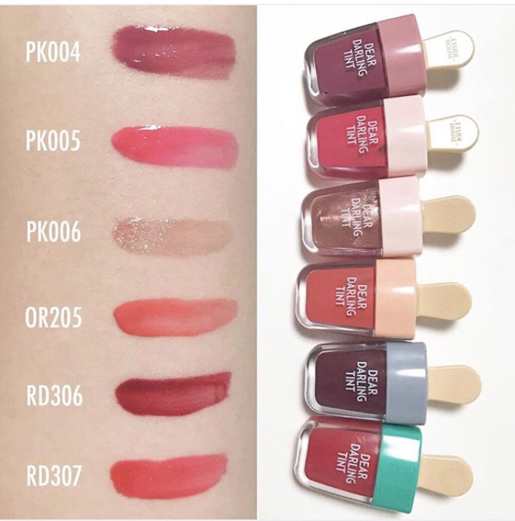 ディアダーリン ウォータージェルティント （アイスティント）/ETUDE/口紅を使ったクチコミ（2枚目）