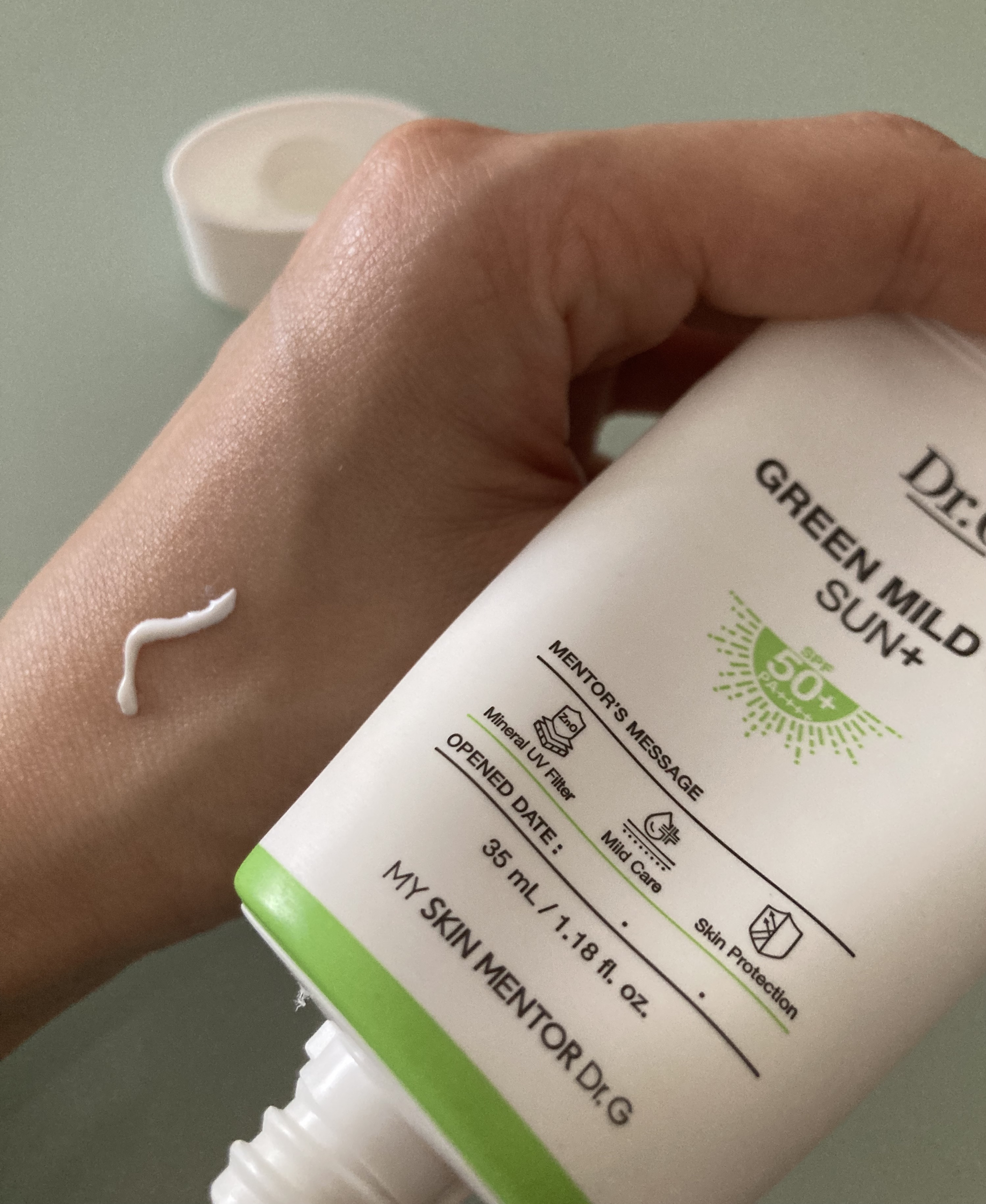 グリーンマイルドアップサンプラス/Dr.G/日焼け止めクリームを使ったクチコミ（1枚目）