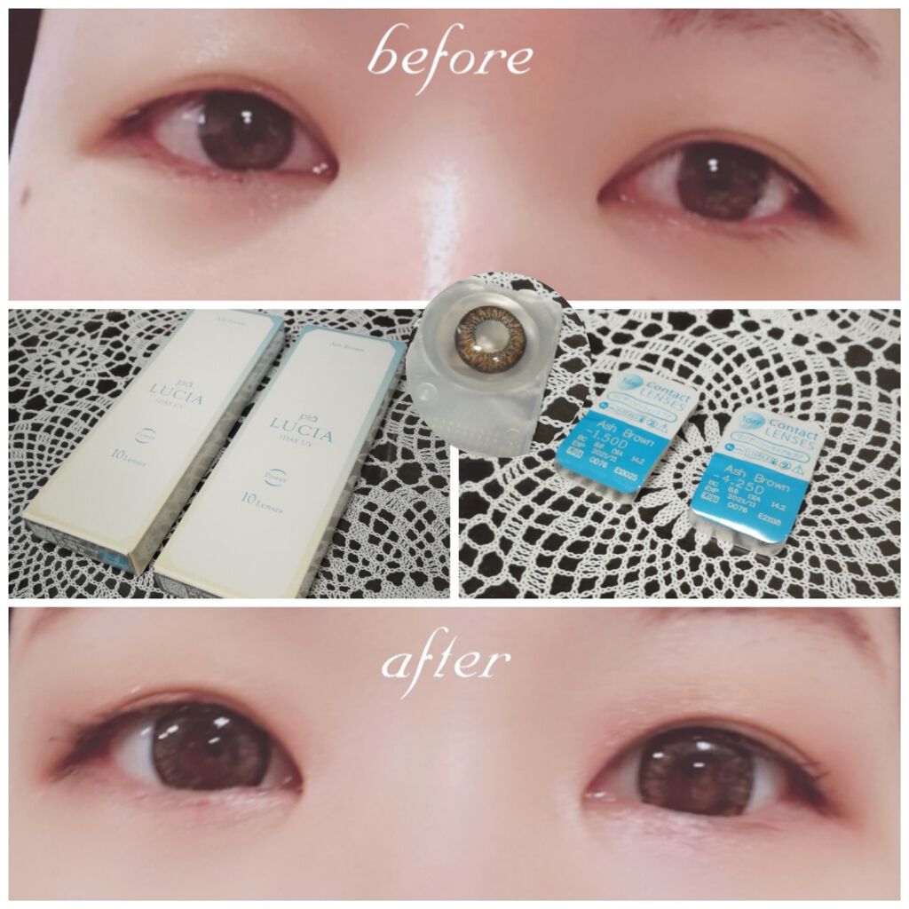 LUCIA 1DAY アッシュブラウン/LUCIA/ワンデー（１DAY）カラコンを使ったクチコミ（1枚目）
