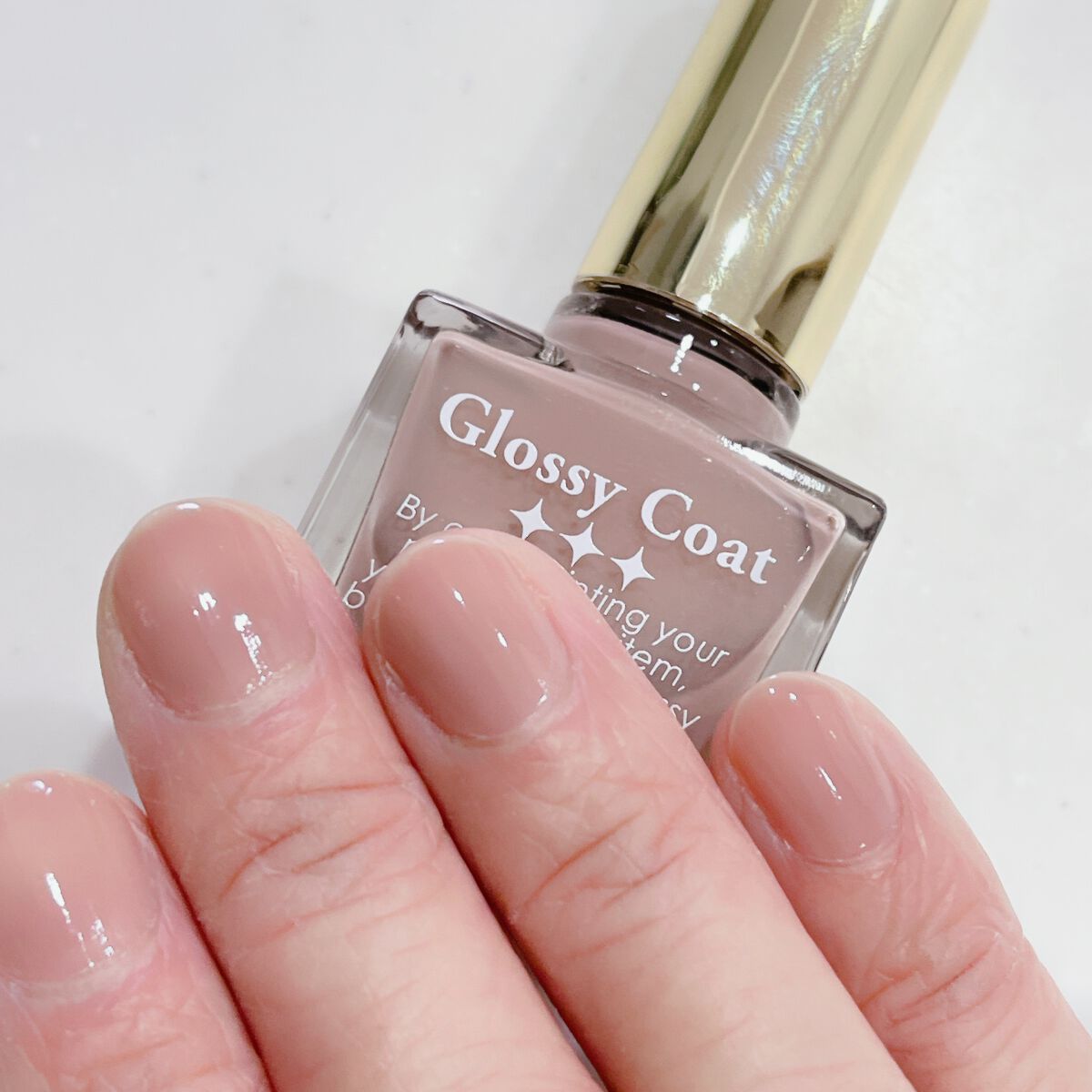 グロッシーコート モカピンク（限定色）【旧】/スキューズミー/オールインワンネイルを使ったクチコミ（2枚目）