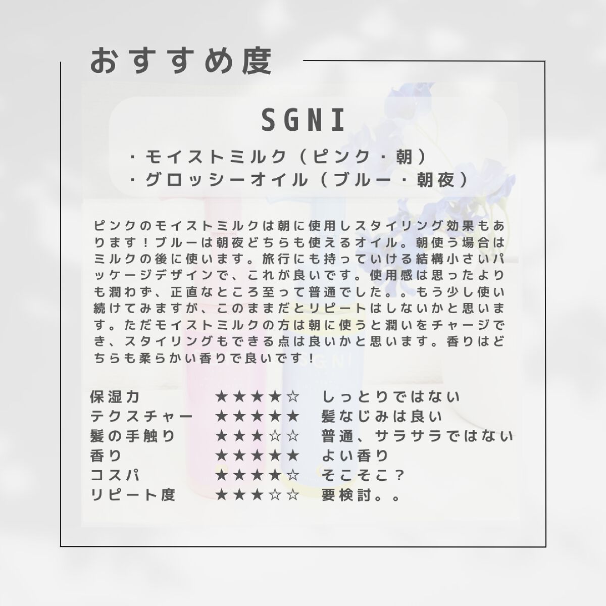 モイストミルク /SGNI/ヘアミルクを使ったクチコミ（3枚目）