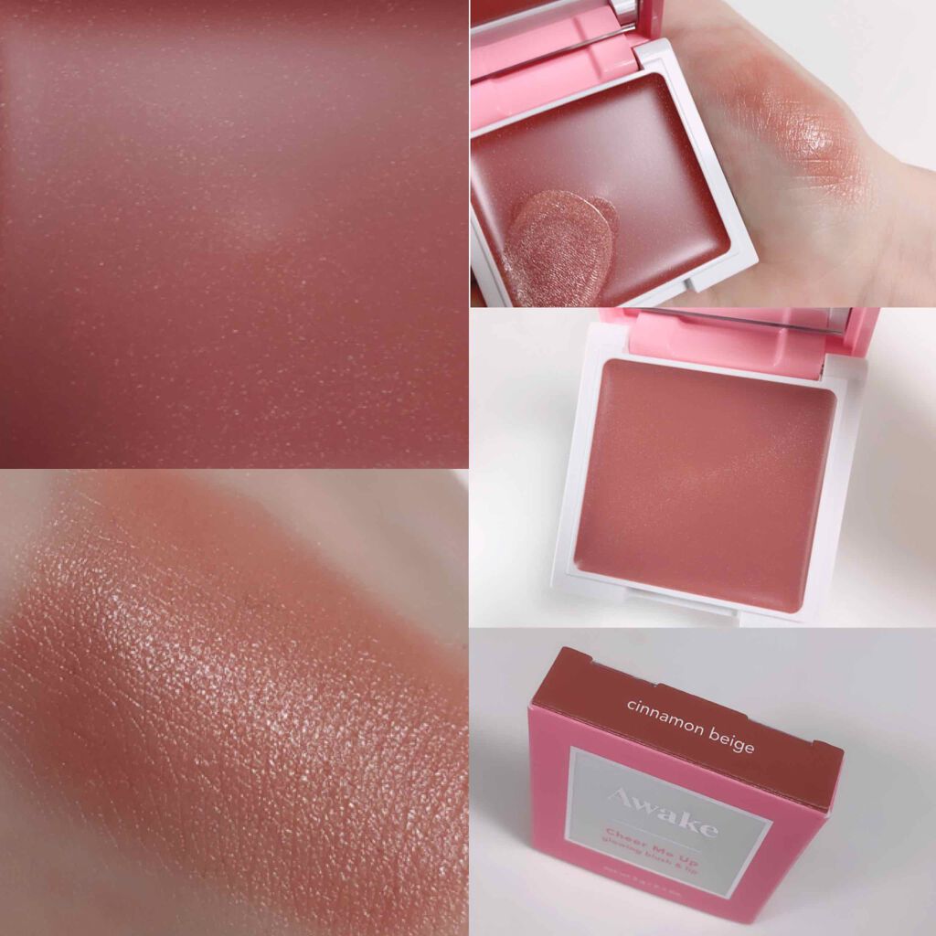 チアミーアップ グロウイング ブラッシュ＆リップ 02 cinnamon beige/Awake/口紅を使ったクチコミ（3枚目）