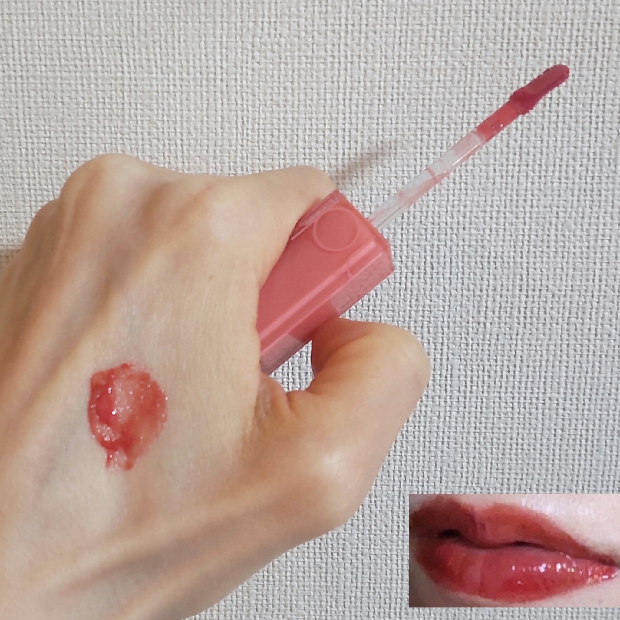 デュイフルウォーターティント 01 インコーラル/rom&nd/リップティントを使ったクチコミ（1枚目）