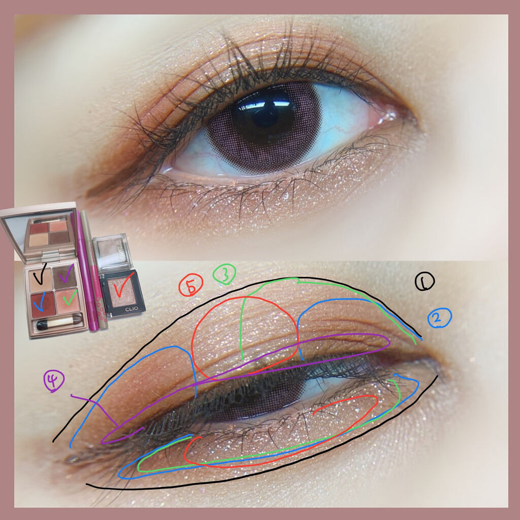  ローズウッドデイドリーム 4アイズ /RMK/アイシャドウパレットを使ったクチコミ（2枚目）