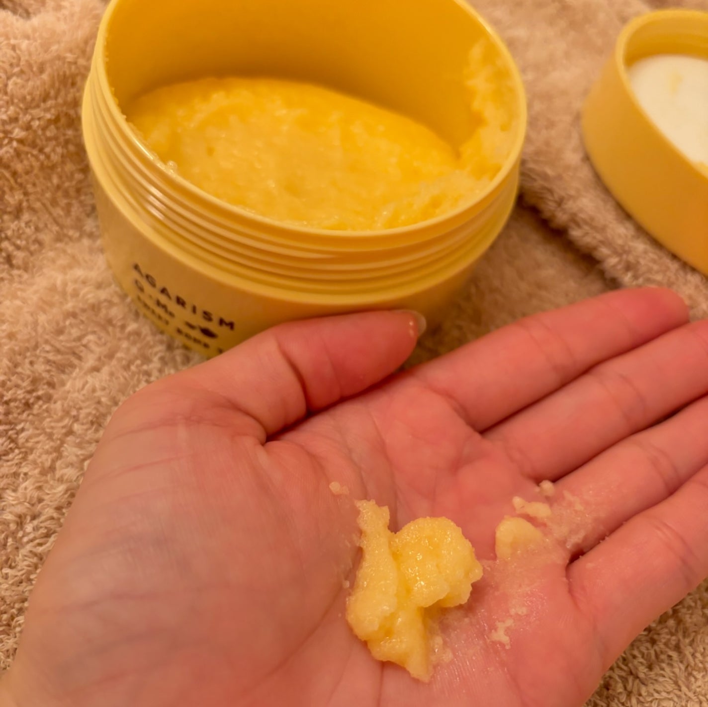 Q+Me スウィートボムタラソスクラブレモンティーの香り/AGARISM/バストケア・ヒップケアを使ったクチコミ(2枚目)