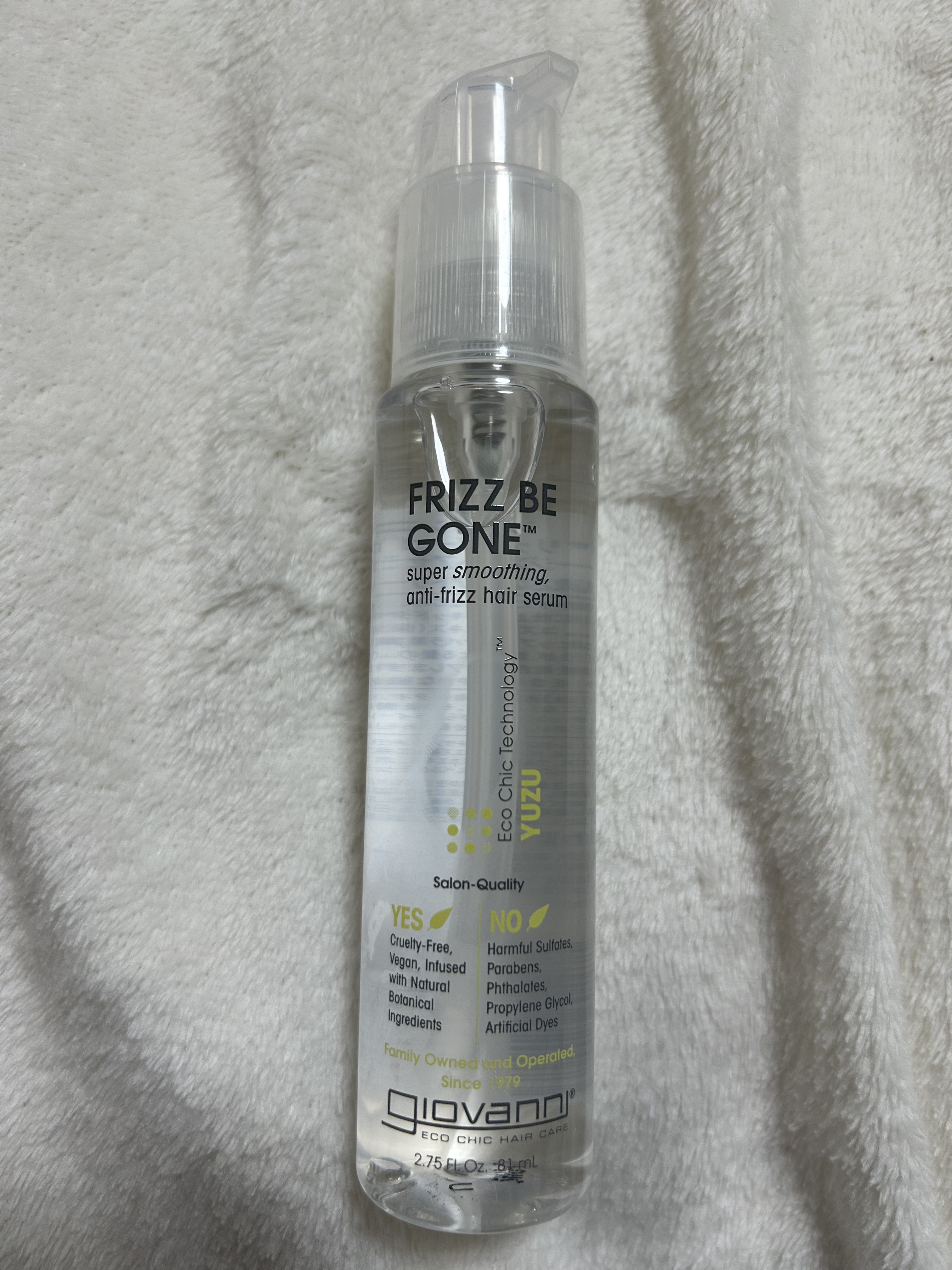 フリッズビーゴーン スムージング ヘアセラム/giovanni/ヘアオイルを使ったクチコミ（1枚目）