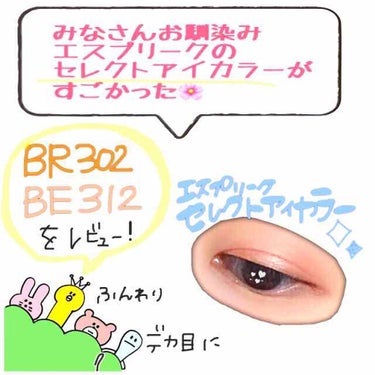 エスプリーク セレクトアイカラー
人気色の BR302と、
ハイライトカラーの BE314
限定色の BE311 のレビューをします☺️

🌸人気色の BR302
とにかく色味が可愛い！ツヤ感のあるピン