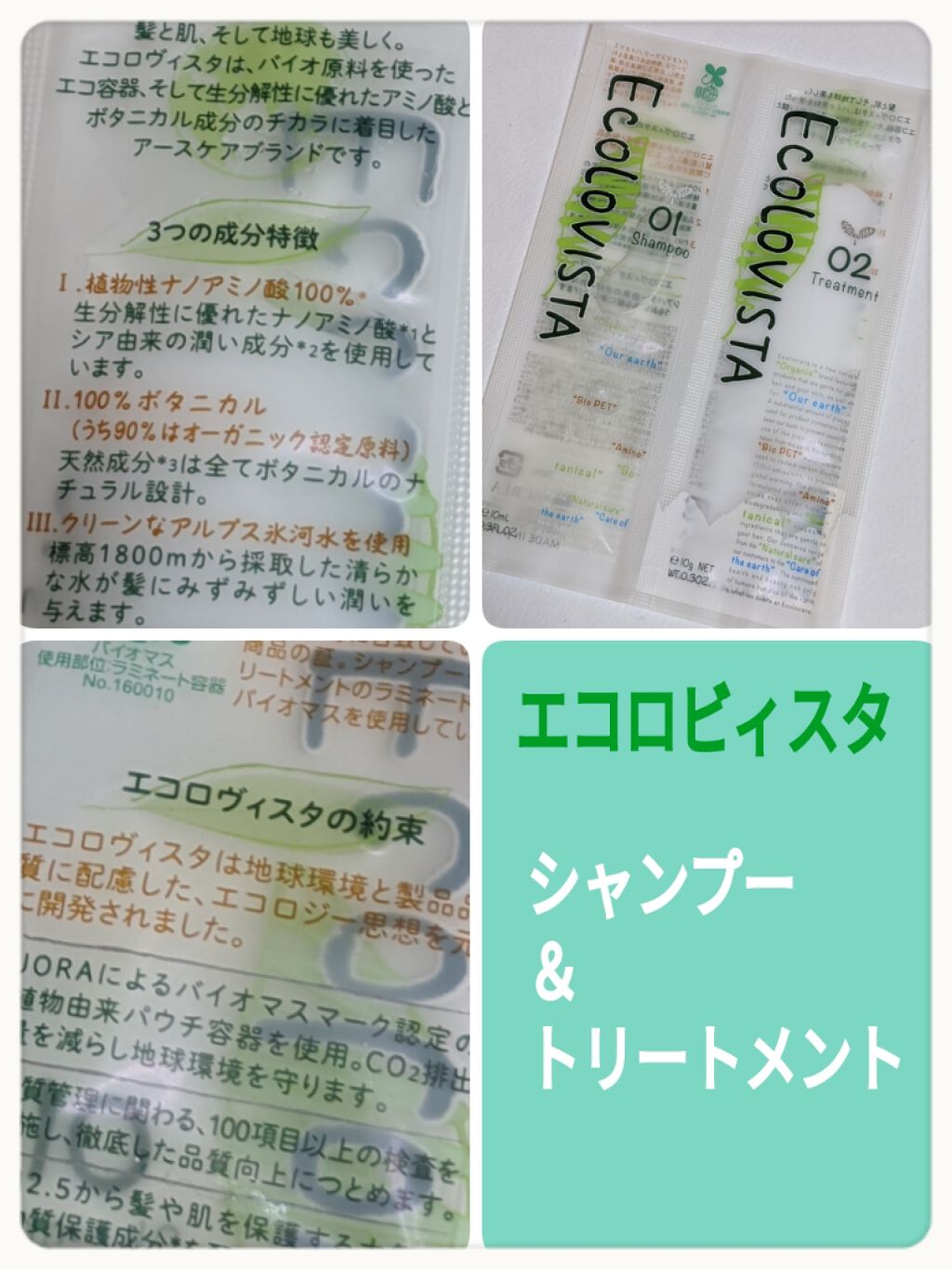 シャンプー／ヘアトリートメント/ECOLOVISTA（エコロヴィスタ）/市販シャンプーを使ったクチコミ（1枚目）