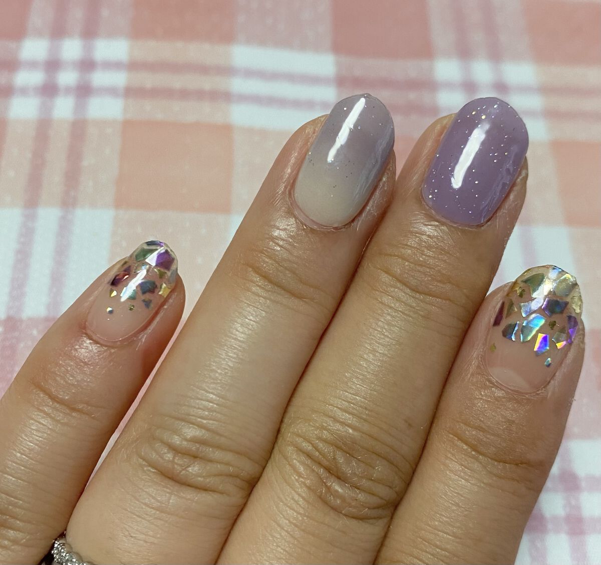 セミキュアジェルネイル（ハンド） ND-283 N Mystic (playlist collection)/ohora/ネイルシールを使ったクチコミ（2枚目）