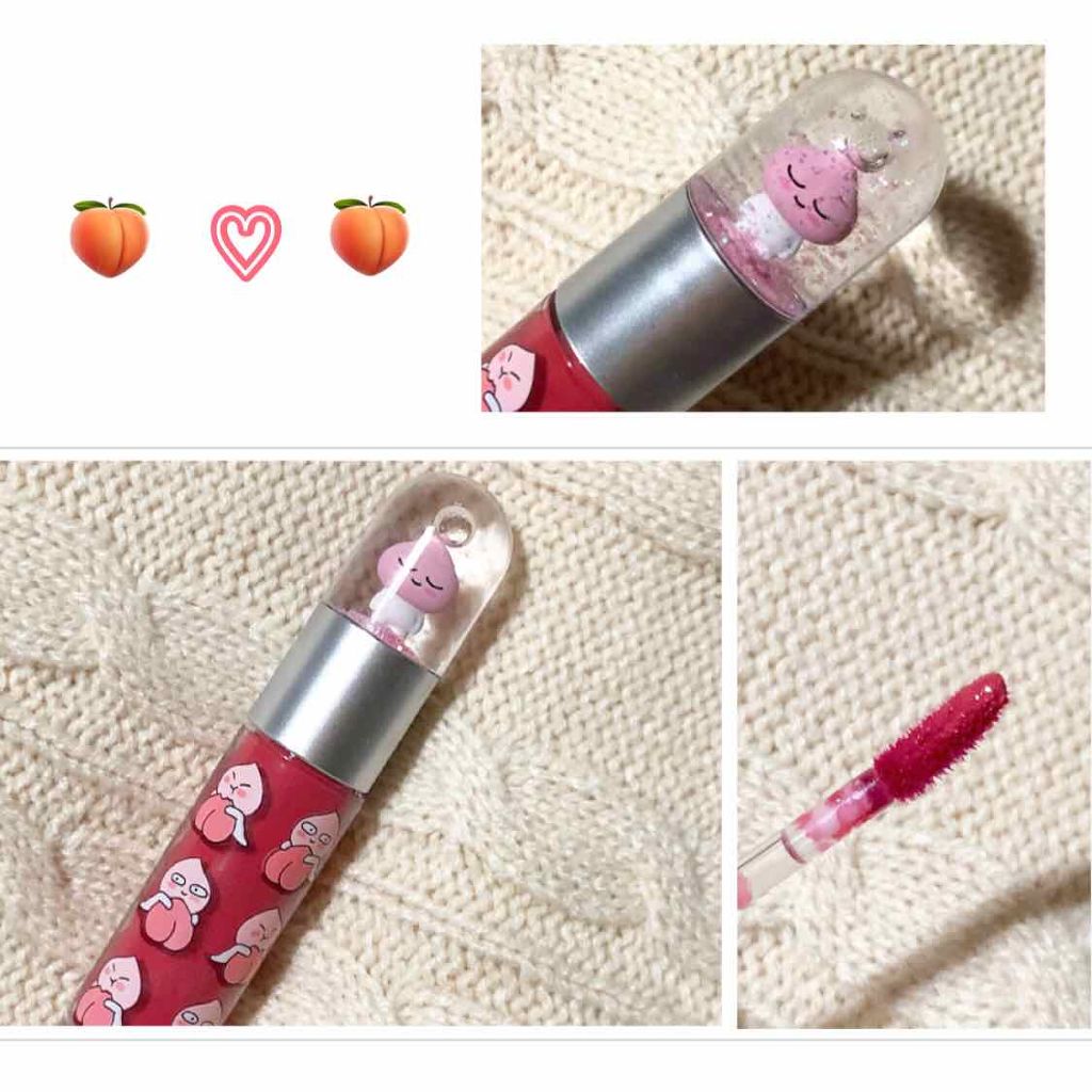 THE FACE SHOP カカオフレンズ フードライアン&アピーチ ブロッサムティントのクチコミ「THE FACE SHOP 

お友達からもらったティント♡

リップの蓋の部分がスノードーム.....」（1枚目）