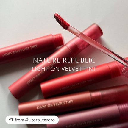 ライトオンベルベットティント/ネイチャーリパブリック/リップティントを使ったクチコミ(2枚目)