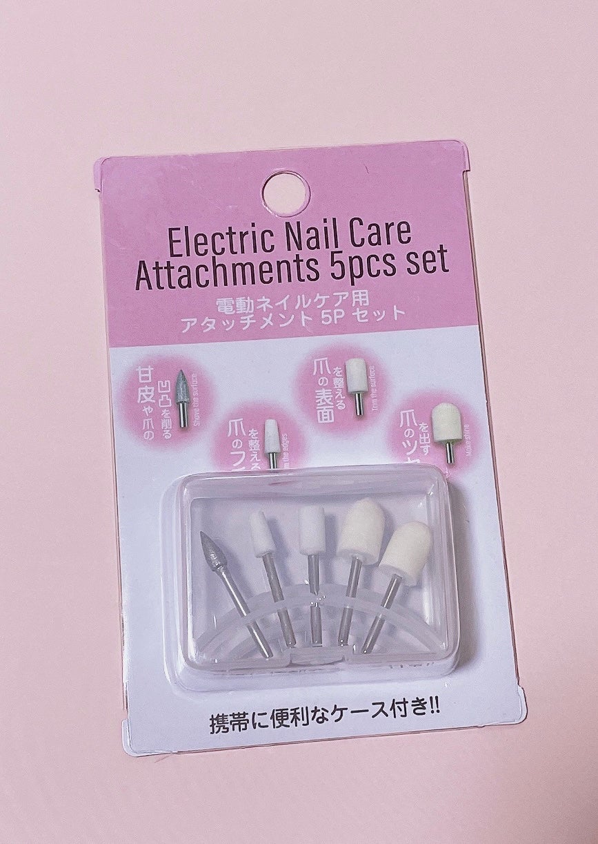 Electric Nail Care Attachents 5pcs set セリア