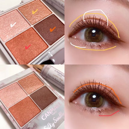 シルキースフレアイズ/キャンメイク/アイシャドウパレットを使ったクチコミ(4枚目)