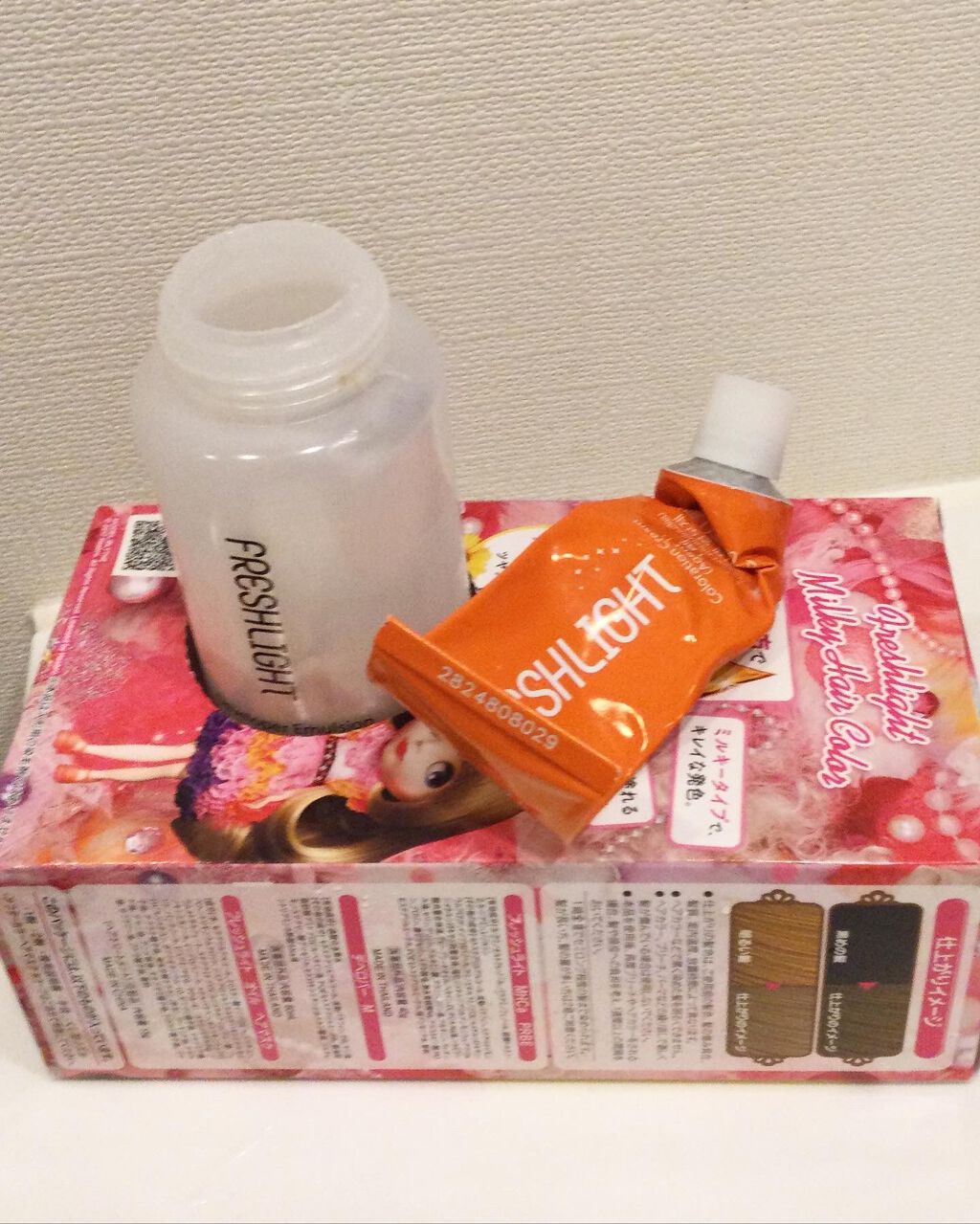 ミルキーヘアカラー プレミアムベージュ/フレッシュライト/ヘアカラーを使ったクチコミ（2枚目）