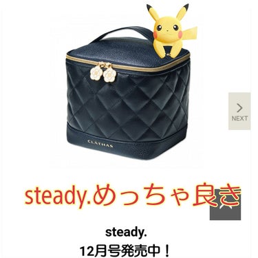 Steady. (ステディ) Steady. (ステディ) 2018年12月号のクチコミ「steady12月号買いました。
単純に化粧ポーチが欲しかったんです。
以前からLipsで拝見.....」（1枚目）