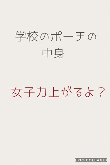 こんにちはー今日は私のポーチの中身を紹介したいと思います!
　一枚目は入れておいたほうがいいものです。
まあそのとおりです
　制服って結構ホコリついてます。
　ついてると引かれちゃいます
　薬用リップは