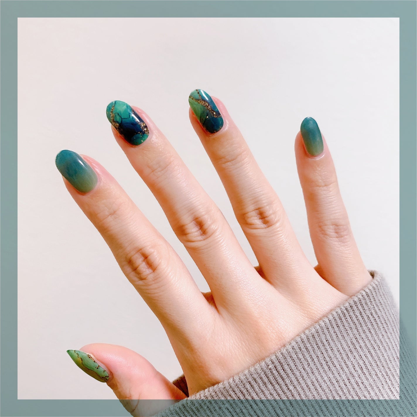 貼って固めるジェルネイルシール/Ururila/ネイルシールを使ったクチコミ(5枚目)