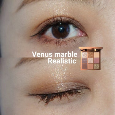 Venus Marble VenusMarble 9色アイシャドウパレットのクチコミ「#昨日のメイク
#VenusMarble #Realistic

落ち着いたブラウンメイクを✨.....」（1枚目）