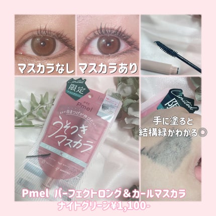 ピメル うそつきマスカラ 【限定】透け感ナイトグリーン/pdc/マスカラを使ったクチコミ(2枚目)