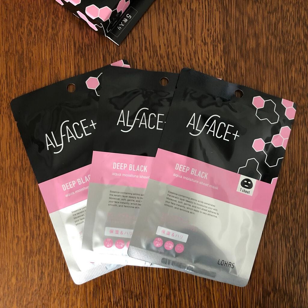 ディープブラック アクアモイスチャー シートマスク/ALFACE+/シートマスク・パックを使ったクチコミ(2枚目)