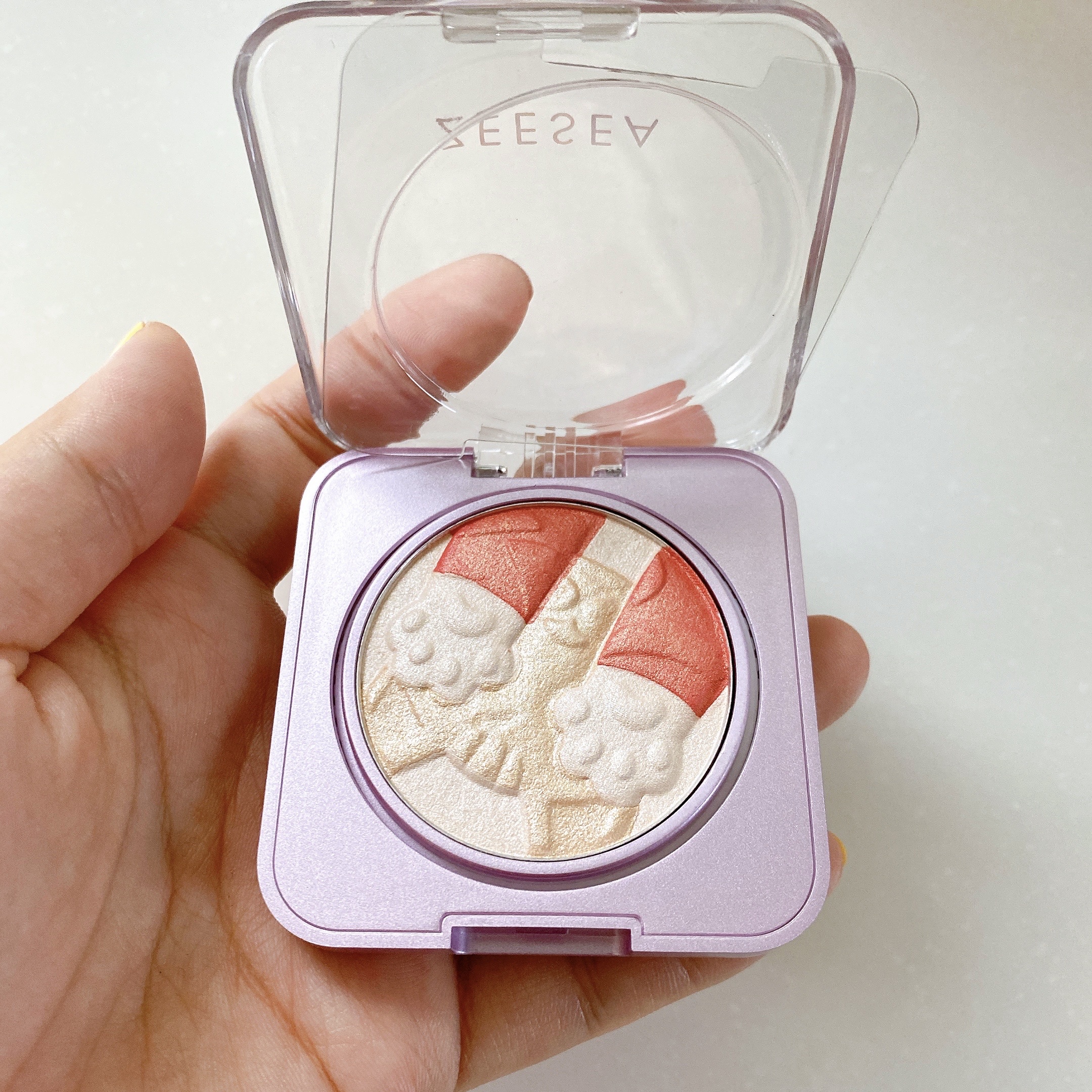 キャットハイライティングブラッシュ 01 オレンジ/ZEESEA/パウダーハイライトを使ったクチコミ（2枚目）