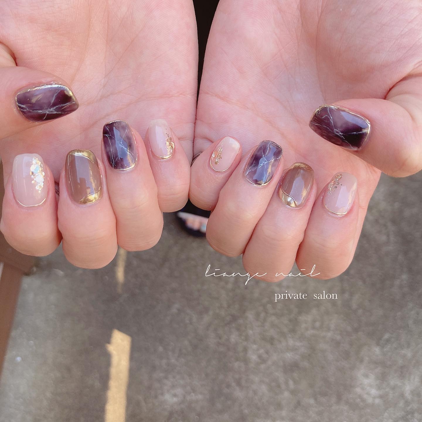 #ネイル,#夏ネイル,#大人ニュアンスネイル,#ニュアンスネイル,#ジェルネイル,#ミラーネイル,#天然石ネイルのネイルデザイン