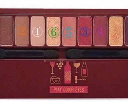 プレイカラー アイシャドウ ワインパーティー【生産終了】/ETUDE/アイシャドウパレットを使ったクチコミ(2枚目)