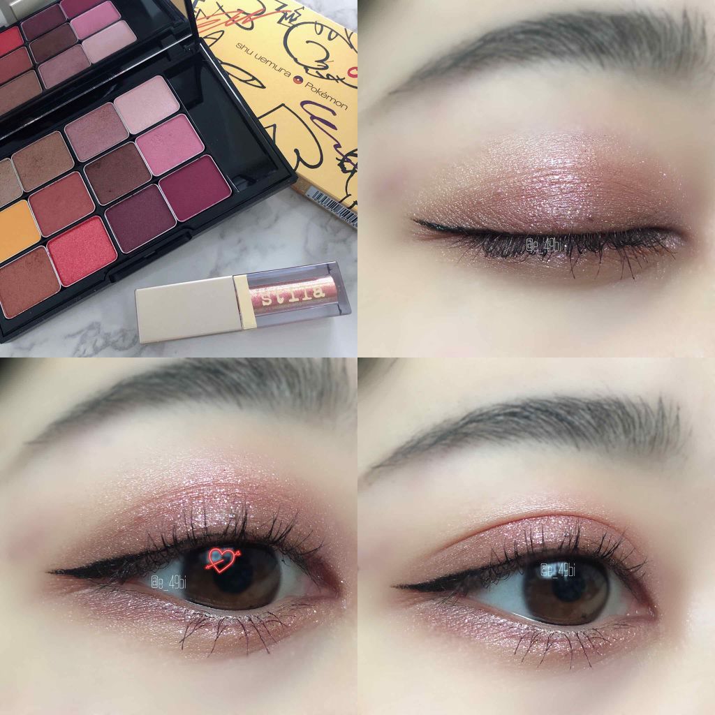 グリッター&グロウ リキッドアイシャドウ/stila/グリッターを使ったクチコミ（3枚目）