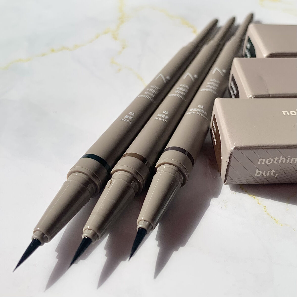 スリムエッジデュアルアイライナー/nobev/リキッドアイライナーを使ったクチコミ（2枚目）