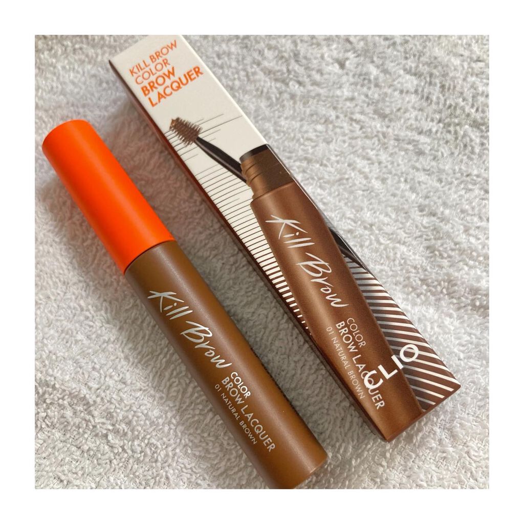 キル ブロウ カラー ブロウ ラッカー 01 NATURAL BROWN/CLIO/眉マスカラを使ったクチコミ（3枚目）