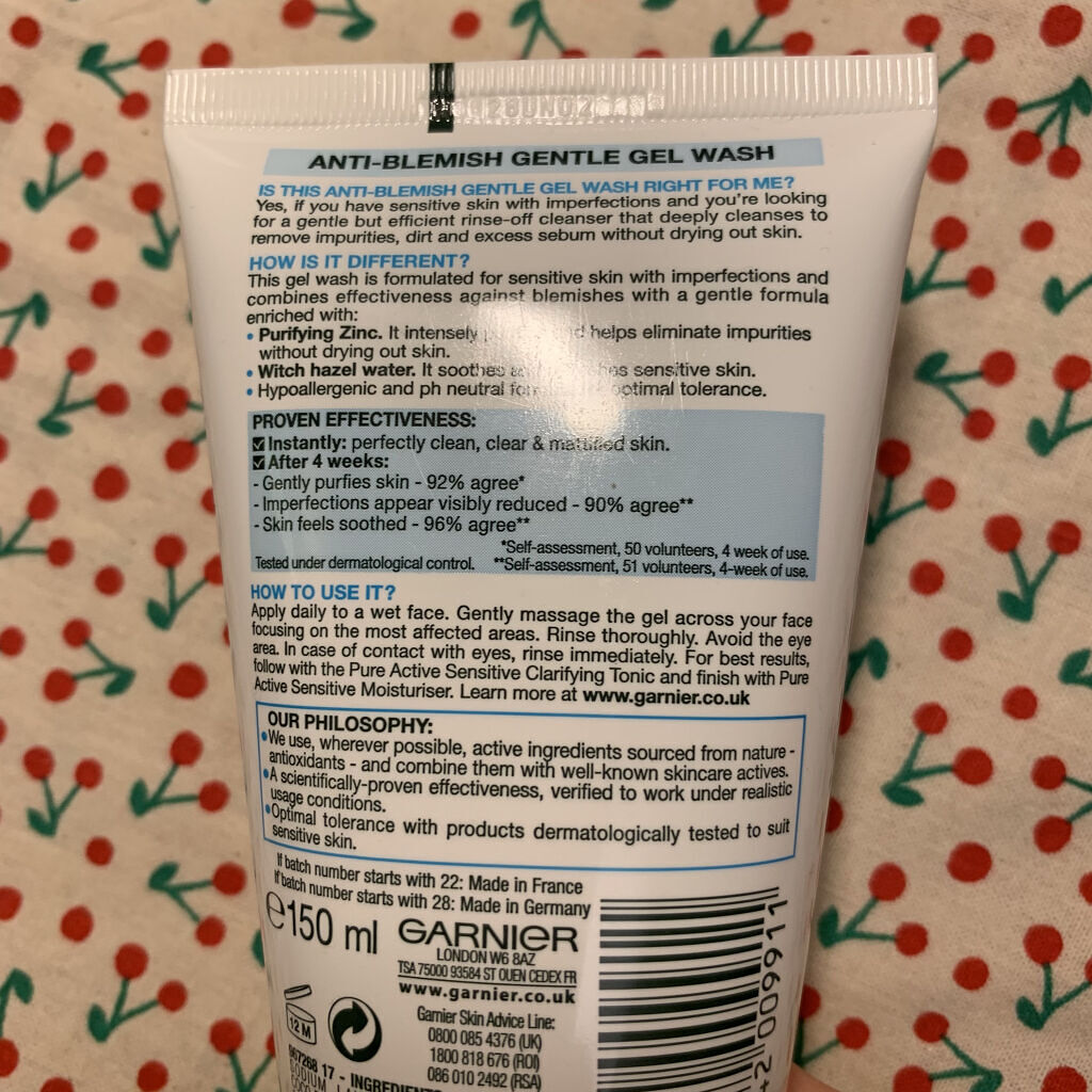 ピュア アクティブ センシティブ アンチブレミッシュ ジェントル ジェル ウォッシュ/GARNIER(海外)/その他洗顔料を使ったクチコミ（2枚目）