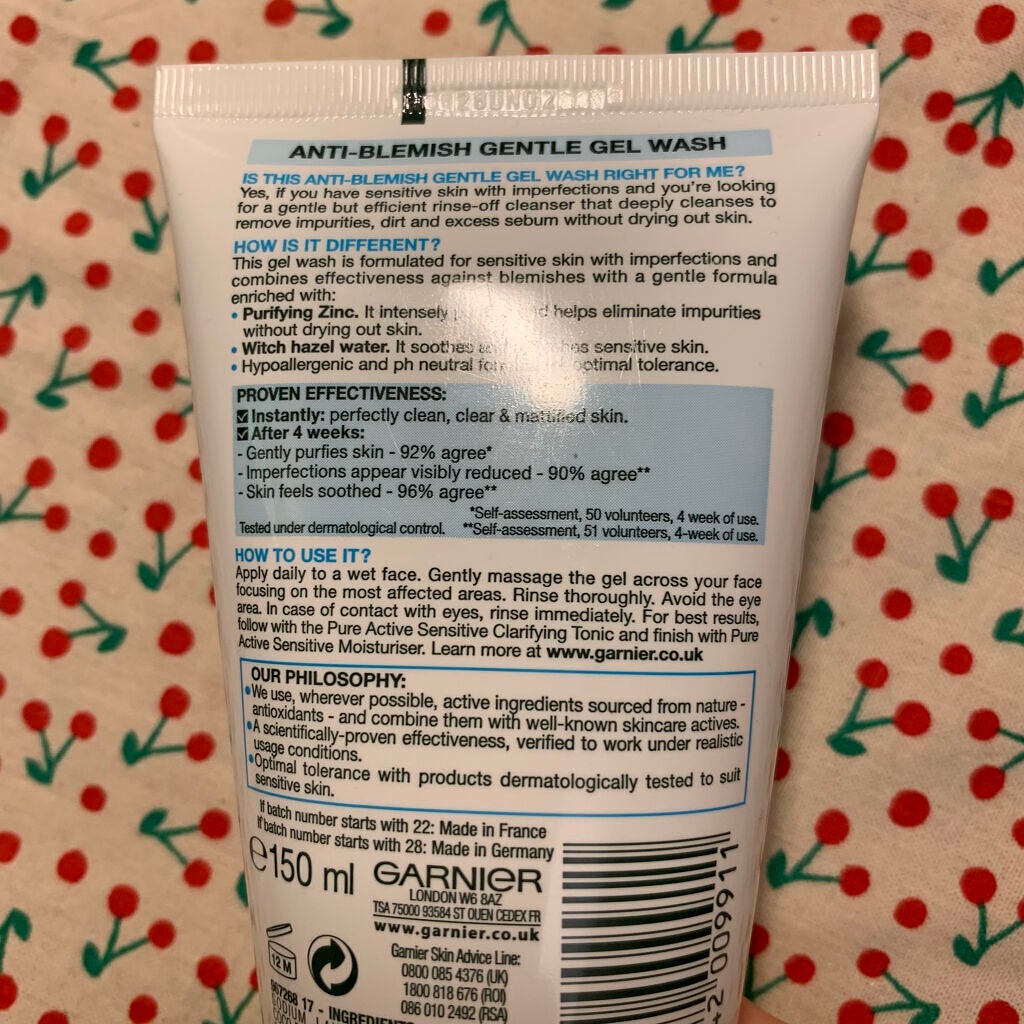 ピュア アクティブ センシティブ アンチブレミッシュ ジェントル ジェル ウォッシュ/GARNIER(海外)/その他洗顔料を使ったクチコミ(2枚目)