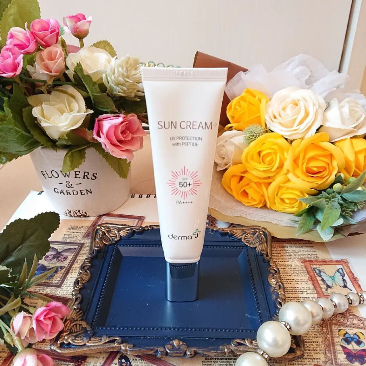 サンクリーム+/ DermaJ/日焼け止めクリームを使ったクチコミ(2枚目)