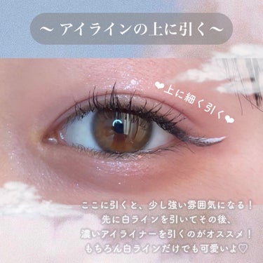 EYE OPENING LINER WHITE/UZU BY FLOWFUSHI/リキッドアイライナーを使ったクチコミ（3枚目）