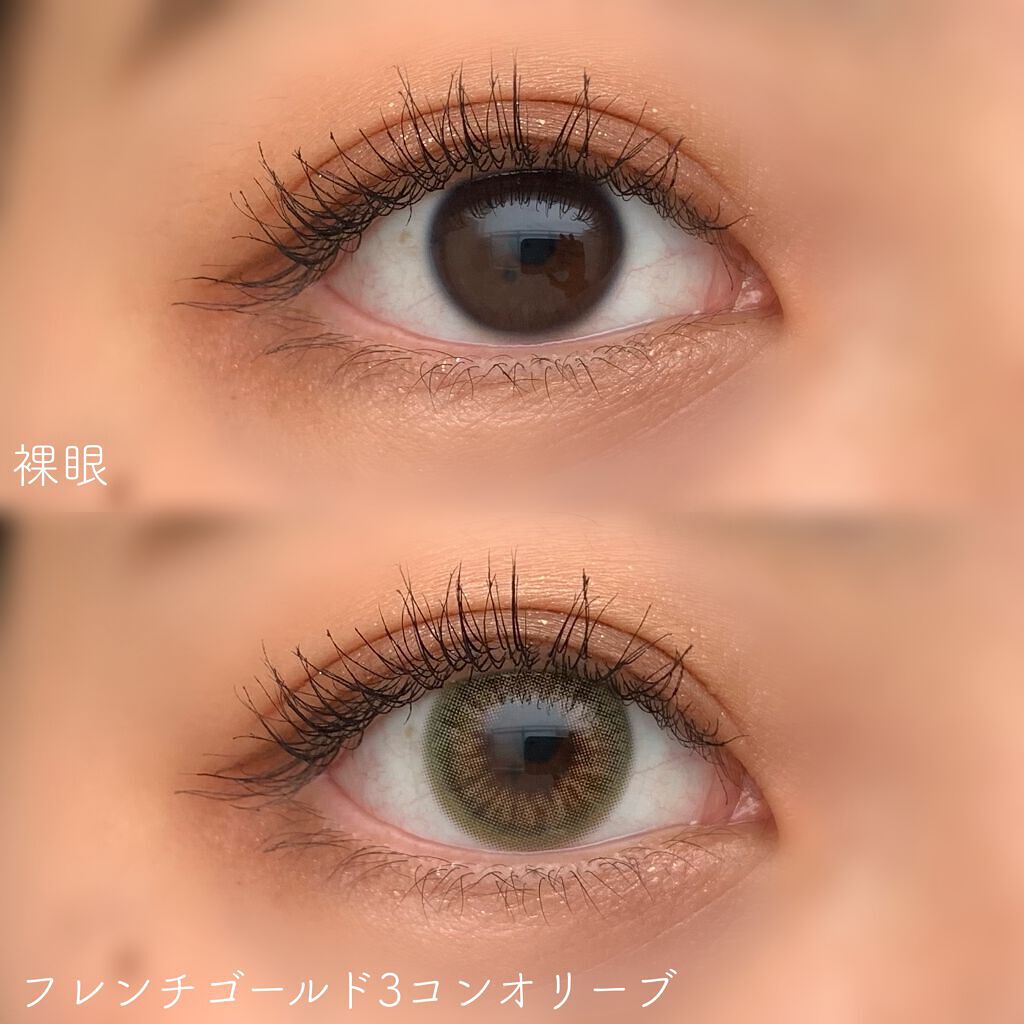 フレンチゴールド3コン/OLENS/カラーコンタクトレンズを使ったクチコミ（2枚目）