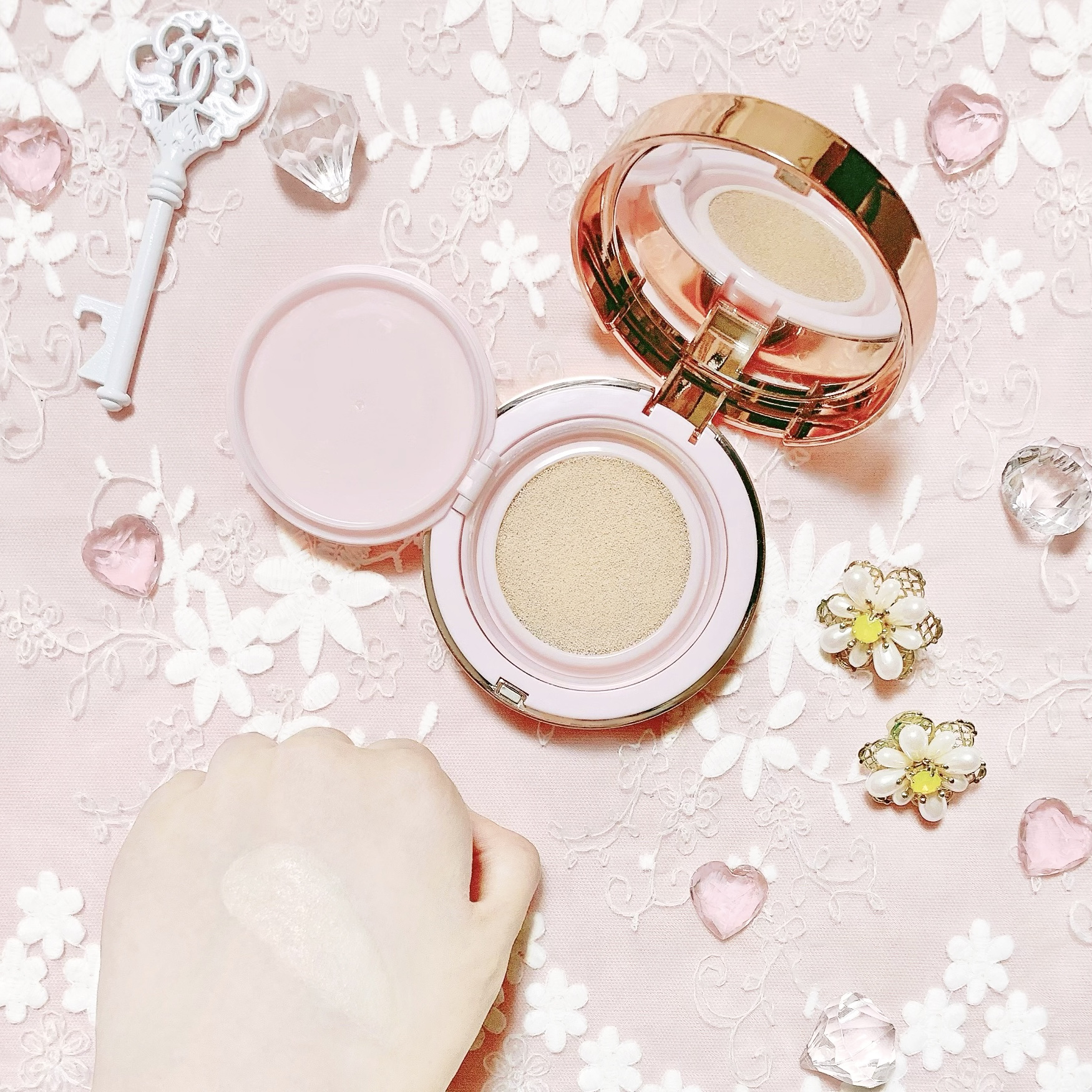 ピンクティーツリーカバークッション/APLIN/クッションファンデーションを使ったクチコミ（1枚目）