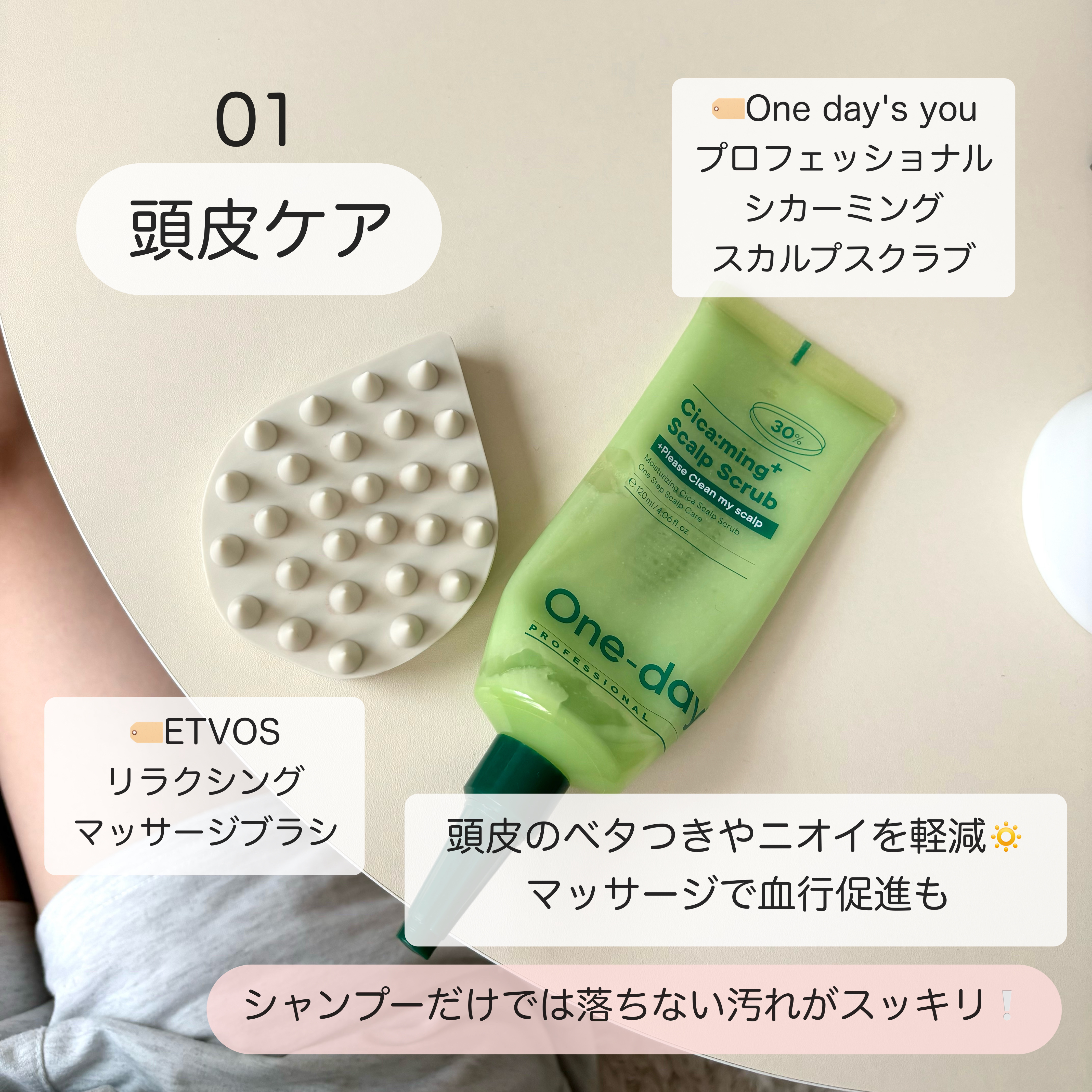 プロフェッショナルシカーミングスカルプスクラブ/One-day's you/ヘッドスクラブを使ったクチコミ（2枚目）