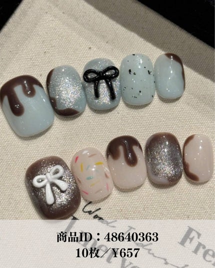 トラミ🎀フォロバ100 on LIPS 「✧バレンタイン向けネイルチップ🍫✧(私のような)大人女子でも使..」(6枚目)