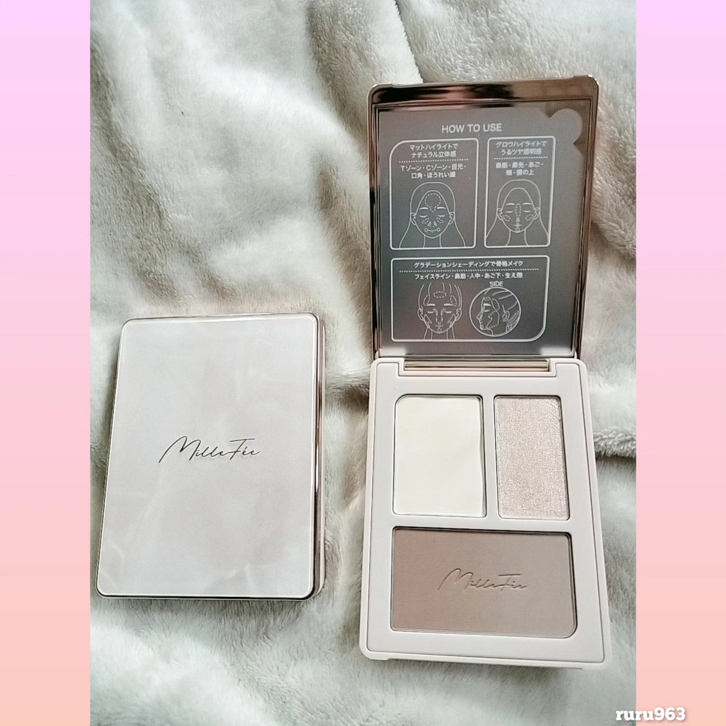 チート顔コントゥアパレット/MilleFée/パウダーハイライトを使ったクチコミ(2枚目)